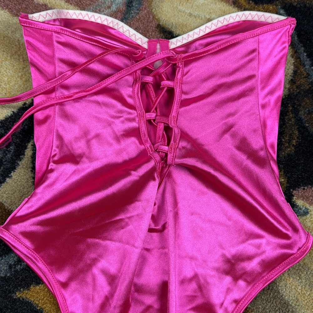 PINK SATIN BODYSUIT - Picture 6 of 14